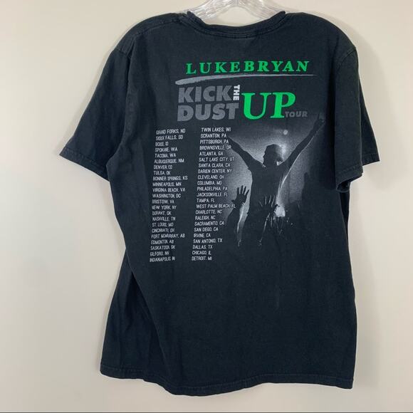 Luke Bryan Black Kick The Dust Up Band T-Shirt - Picture 4 of 4
